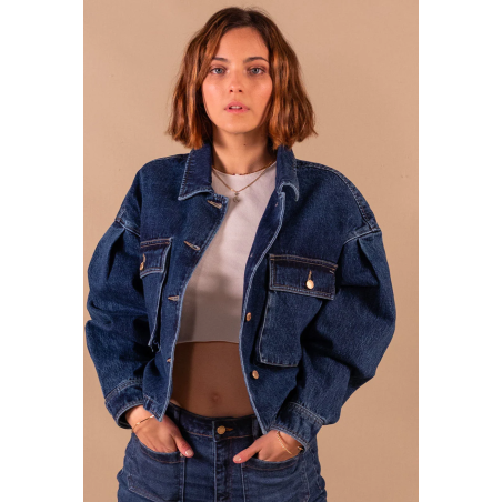 Veste en jean brut Jeanne en coton biologique de Nagev lafrime.shop magasin de vetements pour femme