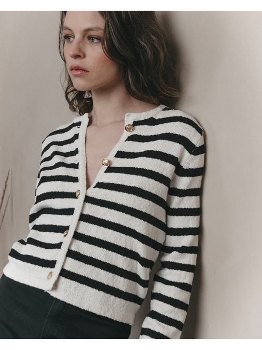 Cardigan marinière Jockey de Grace & Mila lafrime.shop boutique indépendante à toulouse Pechbonnieu