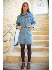 robe en jean à manches longues Romy de Nagev la frime pechbonnieu boutique de vêtements mode femme