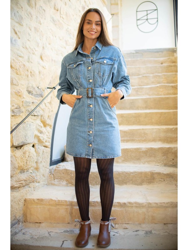 robe en jean à manches longues Romy de Nagev la frime pechbonnieu boutique de vêtements mode femme