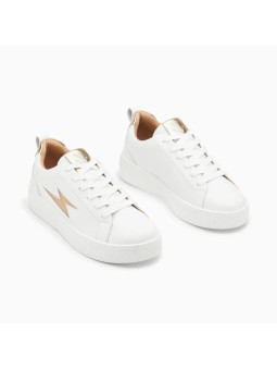 baskets TANIA blanc et or