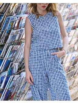 Top TACO a carreaux fleuris