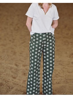 Pantalon PALOT brodé kaki