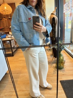 veste Lylou rayées bleu