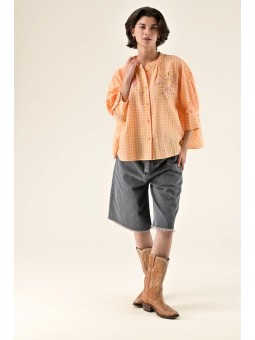 Top SIMONE vieux rose jaune