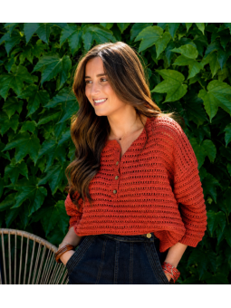 Pull PEARLY terracotta